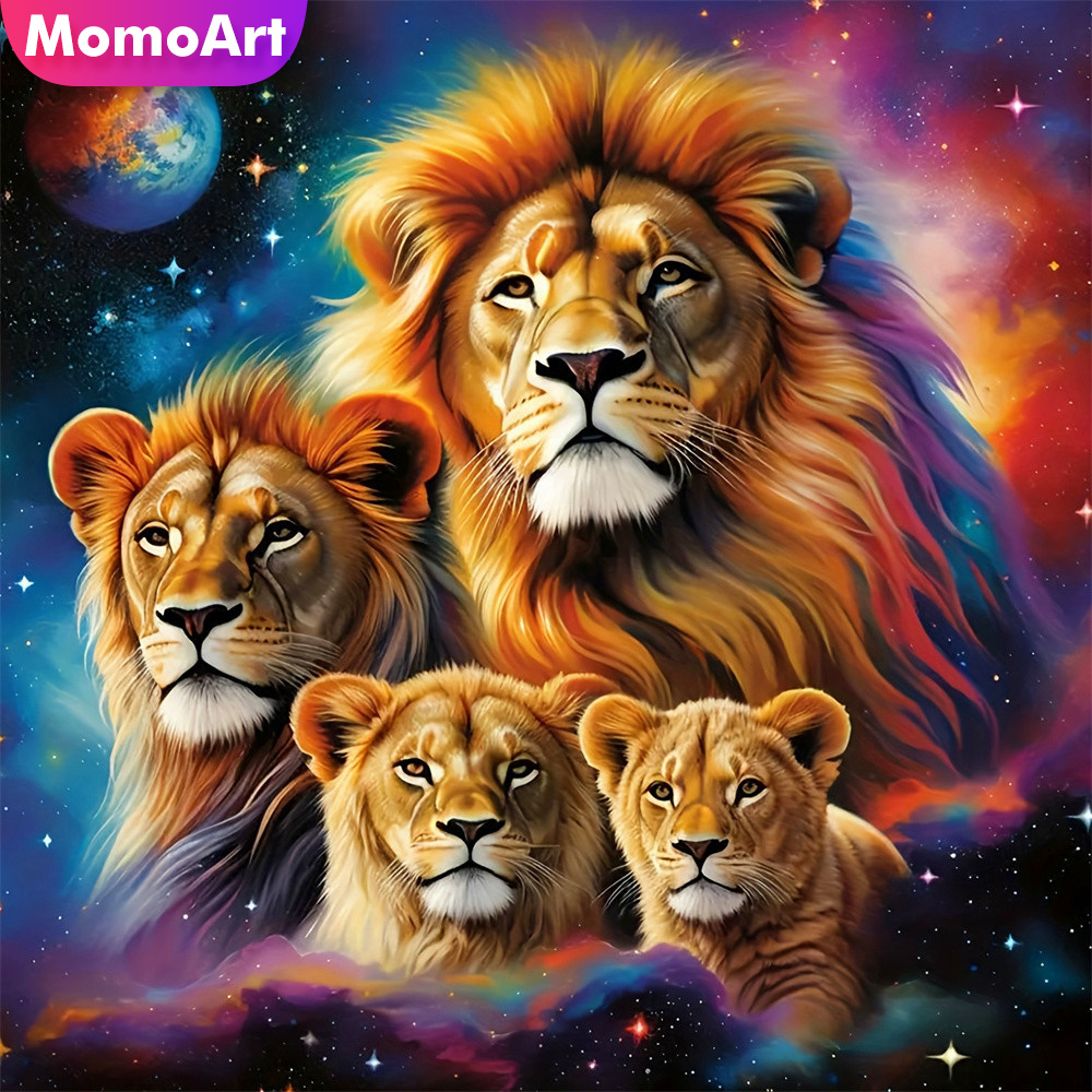 Art Craft Lion - لوحة فنية مرصعة بالألماس من موموآرت،