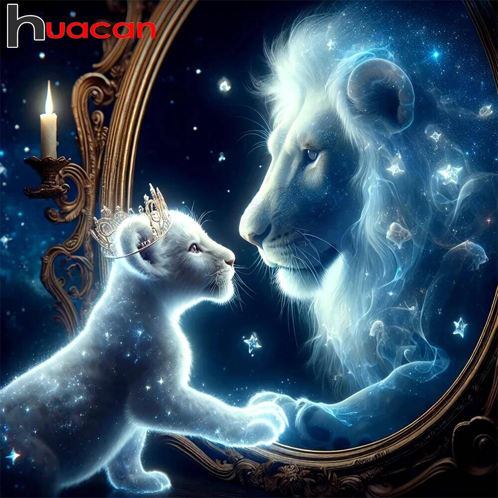 Art Craft Lion - Huacan الماس اللوحة الحيوان الكلب الوافدين