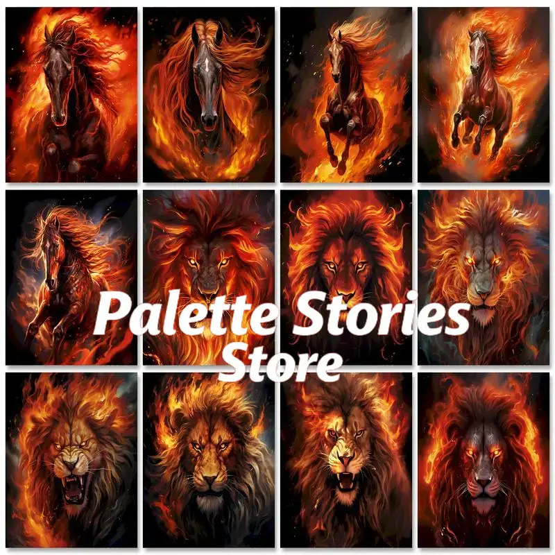Art Craft Lion - لوحة رسم بالأرقام بدون إطار، صورة