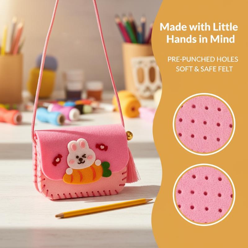 Art Craft Bag - طقم صنع حقائب من اللباد للأطفال،