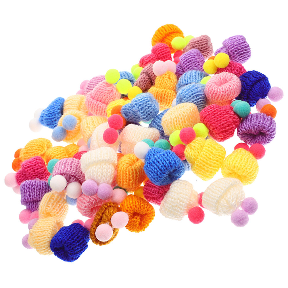 Art Craft Yarn - 60 قطعة من القبعات الصغيرة المحبوكة