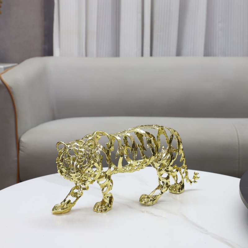 Art Craft Lion - الحرف المعدنية الحيوان الاصطناعي النحت الذهبي
