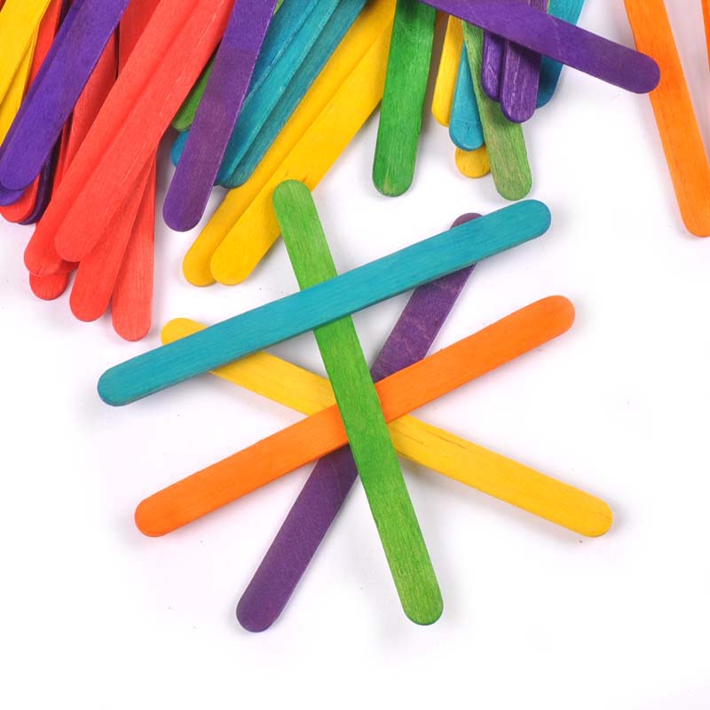 Art Craft Stick - 50 قطعة/الوحدة الخشب الطبيعي و الملونة