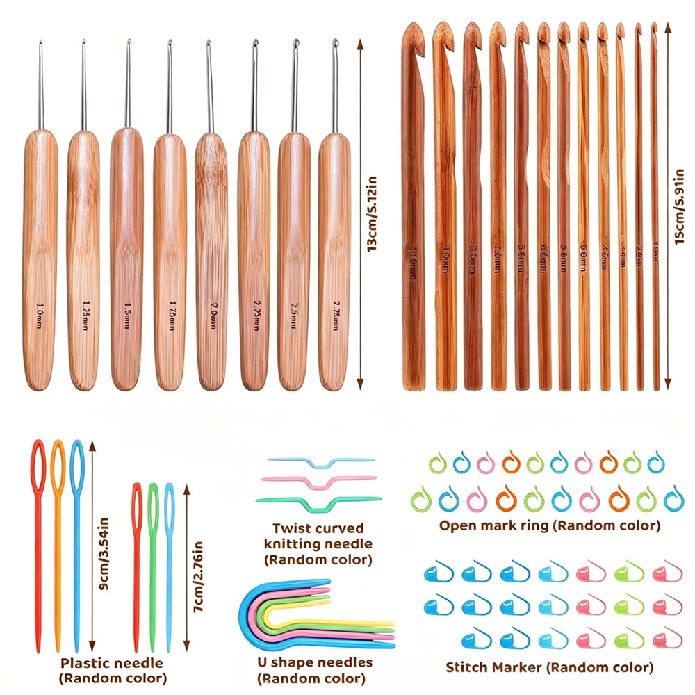 مجموعة من 74 قطعة من إبر الكرو - مراجعة Art Craft Materials وسعره