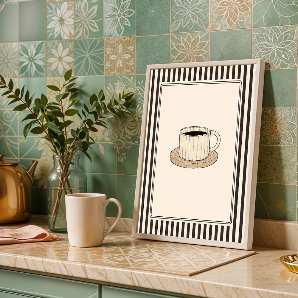 لوحة فنية بدون إطار لعشاق القه - مراجعة Art Craft Kitchen وسعره
