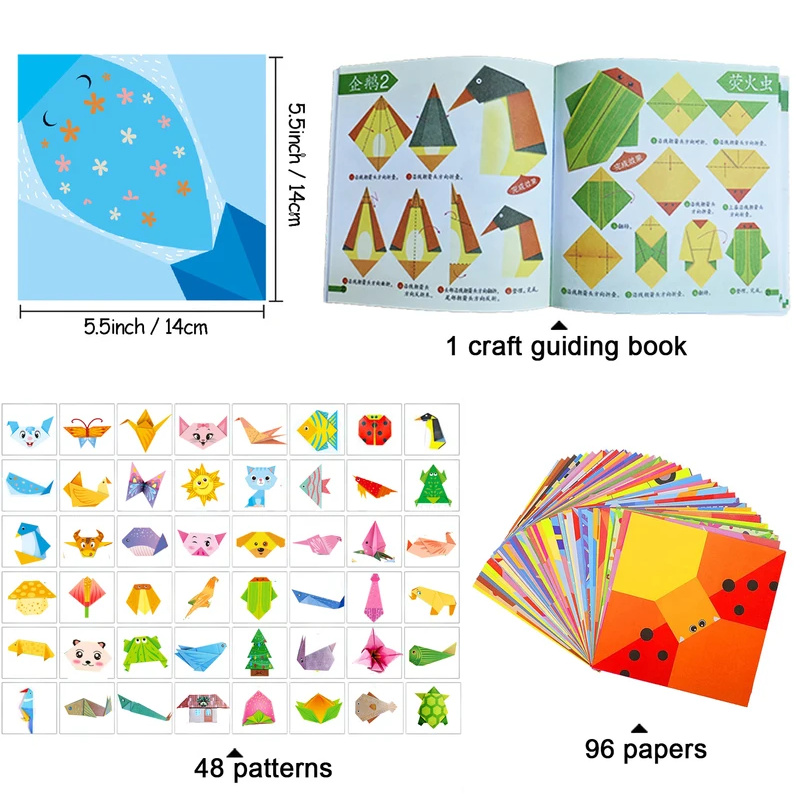 مجموعة أوريجامي مع 30/96 ورقة  - مراجعة Art Craft Kits For Kids وسعره